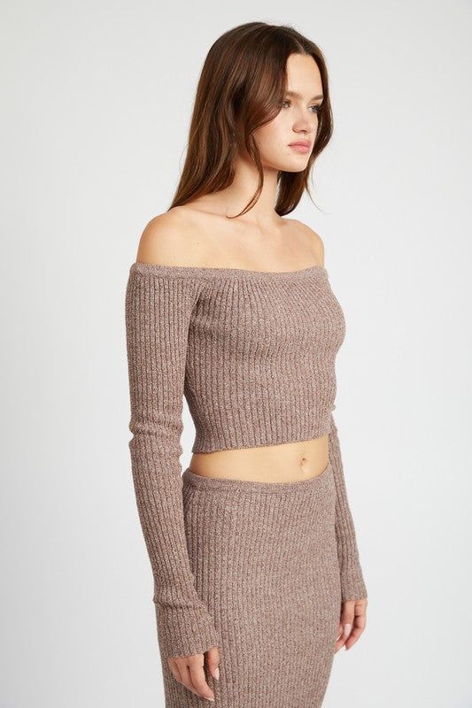Off Shoulder Long Sleeve Top