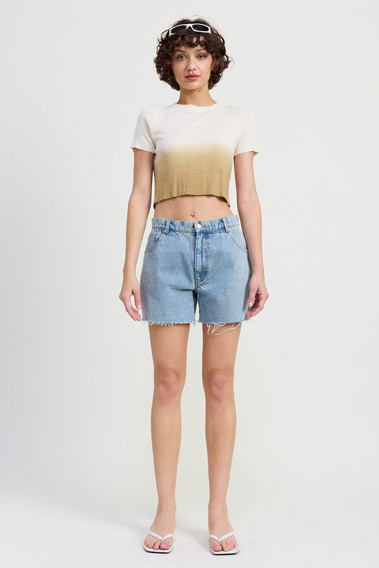 Ombré Crew Crop Top
