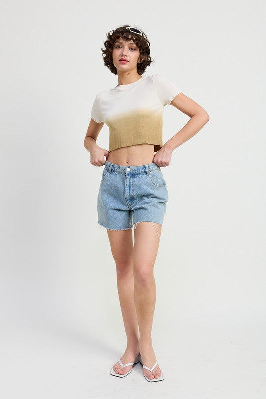 Ombré Crew Crop Top