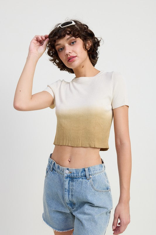 Ombré Crew Crop Top