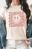 Teacher Lash Smiley Face School Graphic Tee