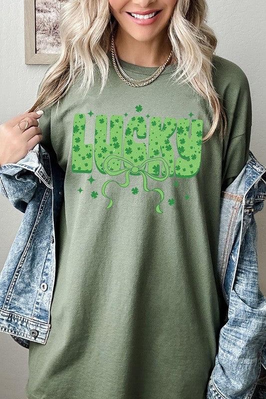 Croquette Lucky Bow Graphic Plus Heavy Cotton Tee