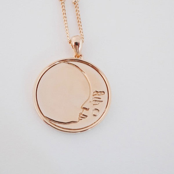 Moon Face Pendant Necklace