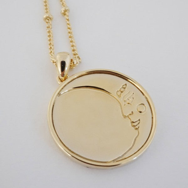 Moon Face Pendant Necklace