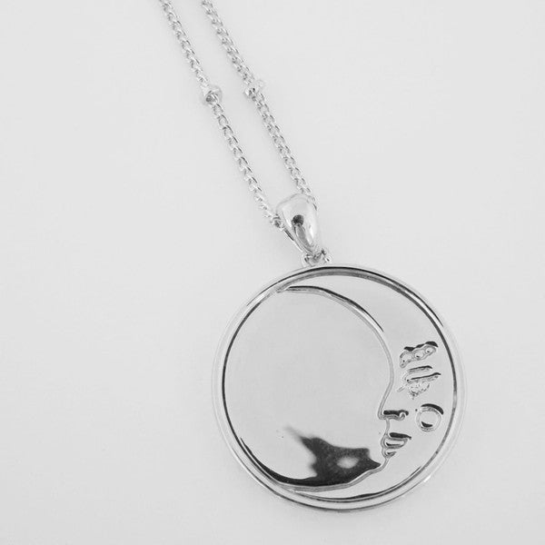 Moon Face Pendant Necklace