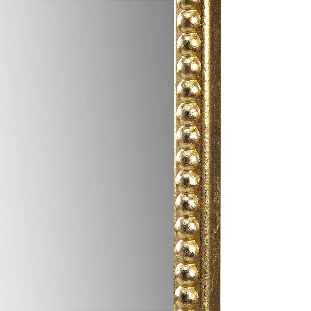 Transitional Beaded Arch Wall Decor Mirror, Gold