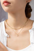 Two row mixed chain with dainty heart pendant