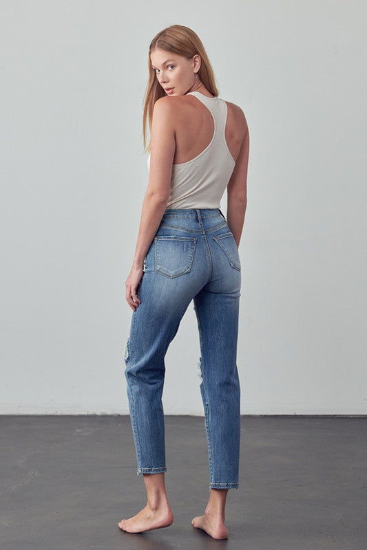 High Rise Girlfriend Jeans