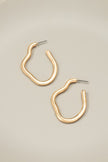 Irregular shape metal hoop earrings