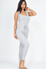 Ribbed Sleeveless Drawstring catsuits Jumpsuit