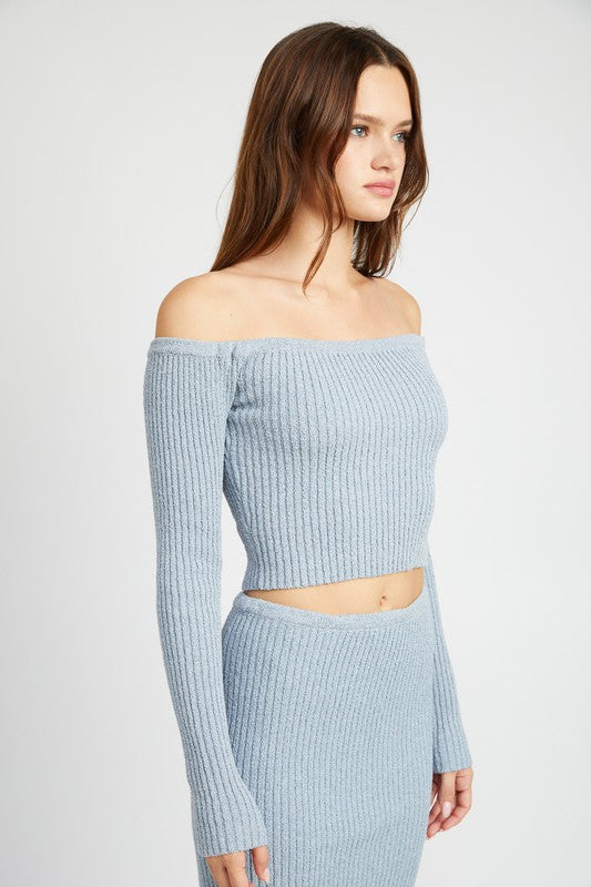 Off Shoulder Long Sleeve Top