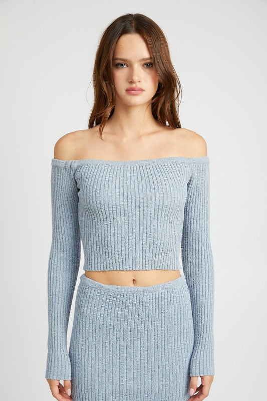 Off Shoulder Long Sleeve Top