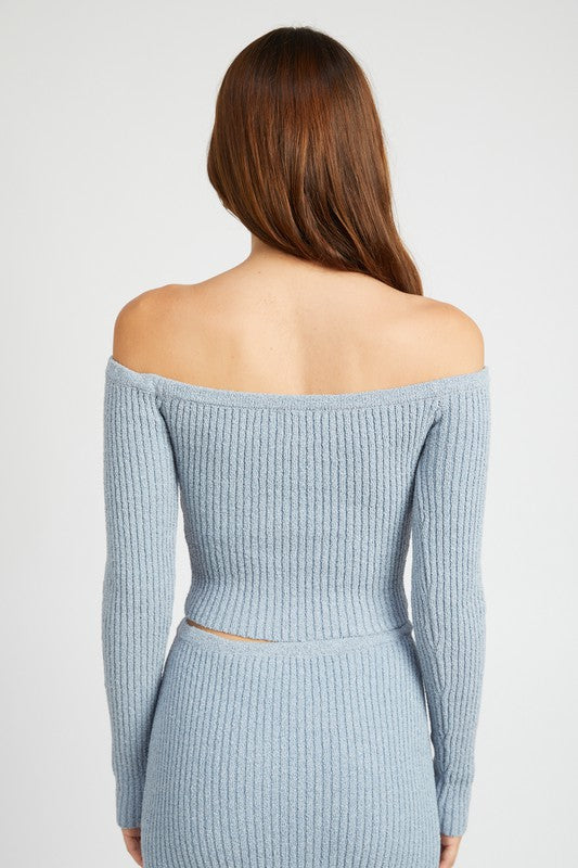 Off Shoulder Long Sleeve Top