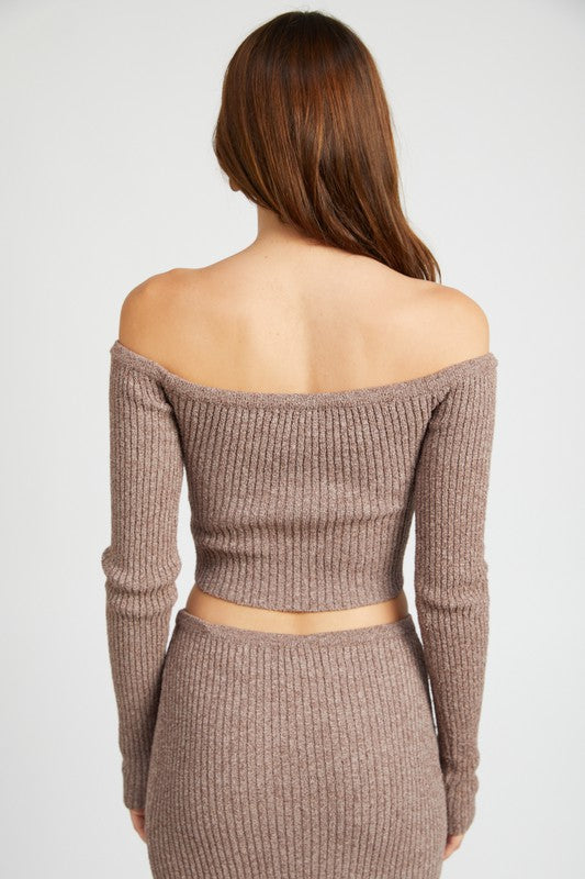 Off Shoulder Long Sleeve Top