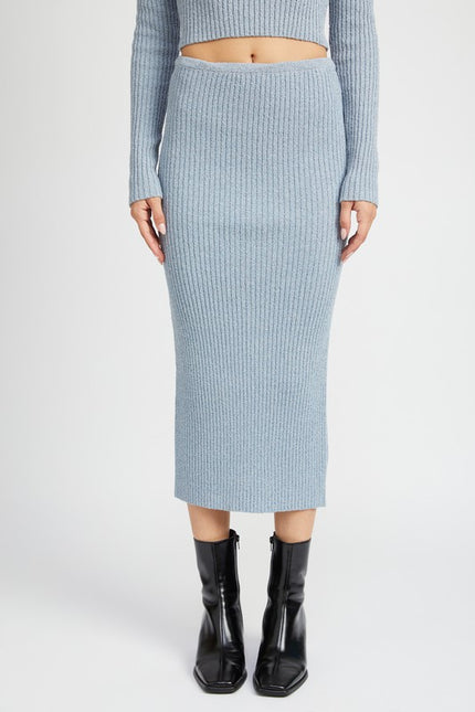 Maxi Knit Skirt With Back Slip