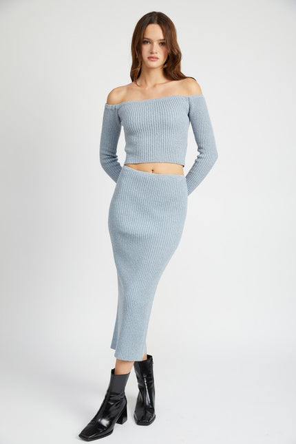 Maxi Knit Skirt With Back Slip
