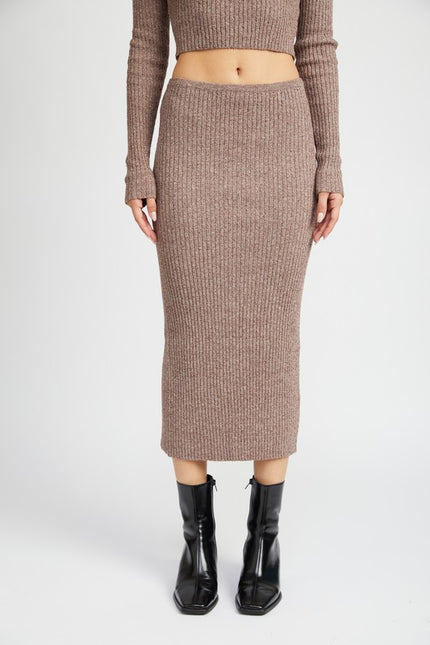 Maxi Knit Skirt With Back Slip