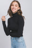 Turtleneck Ribbed Knit Sweater Top