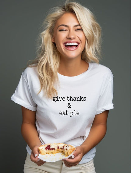 Give Thanks and Eat Pie Graphic Crew Tee