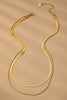 two layer mixed size herringbone chain necklace