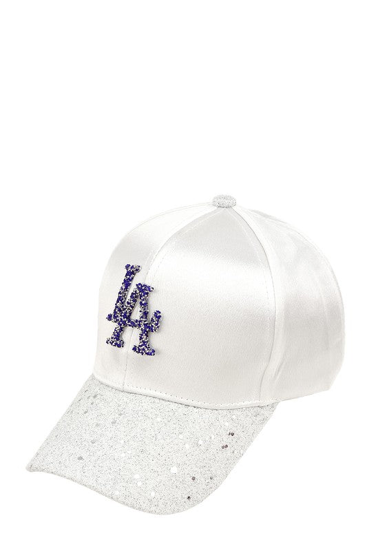 Rhinestone LA Charm Sparkle Baseball Cap