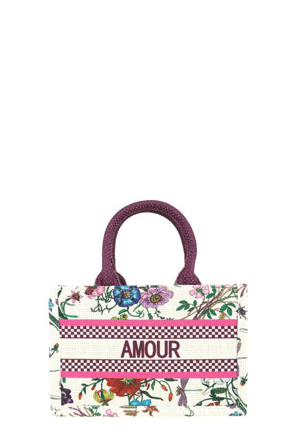 Flower Oblique Book Small Tote Bag