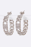 CZ Chain Link Iconic Hoop Earrings