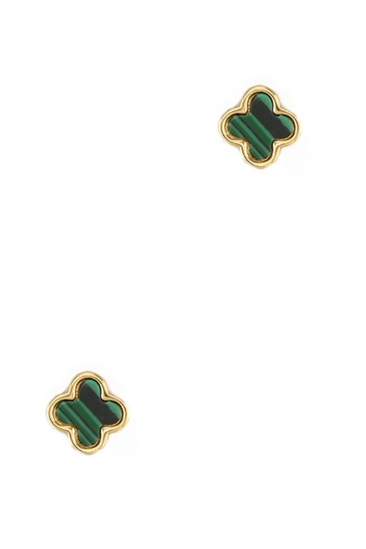 Gold Dipped Clover Stud Earrings