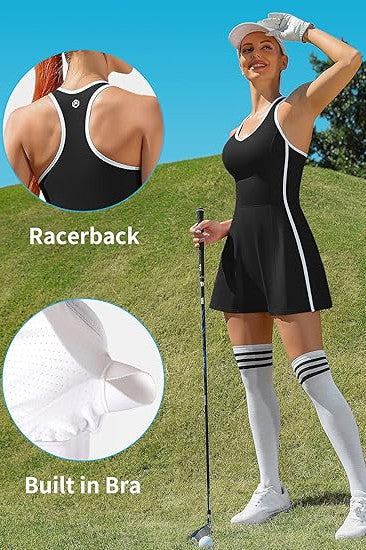 Racerback Tennis Dress with Shorts