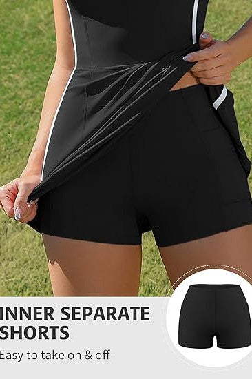 Racerback Tennis Dress with Shorts