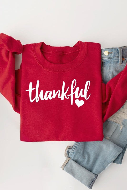 Thankful Heart Graphic Fleece Sweatshirts