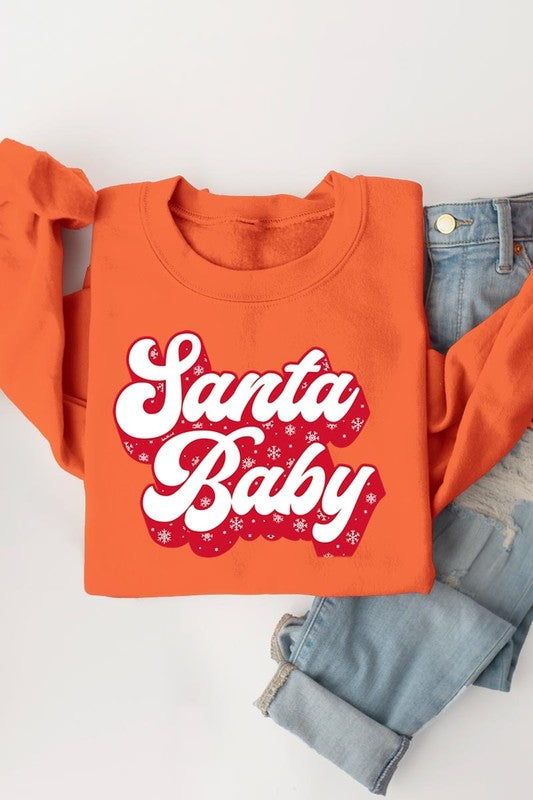 Santa Baby Graphic Fleece Sweatshirts