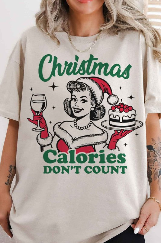 CHRISTMAS CALORIES OVERSIZED GRAPHIC TEE