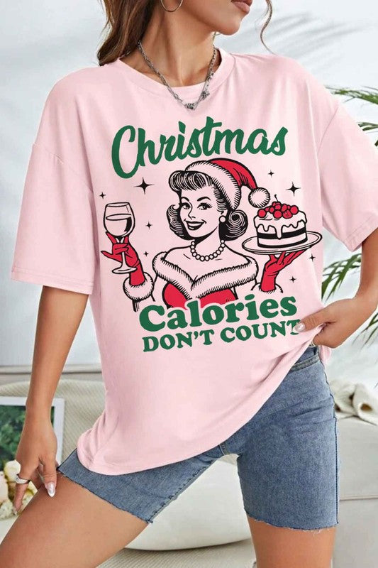 CHRISTMAS CALORIES OVERSIZED GRAPHIC TEE