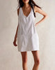 Denim scoop neck overall dress