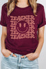 Teacher Lash Smiley Face School Graphic Tee