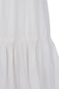 Embroidered white V neckline tiered dress