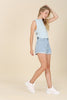 roll up denim shorts