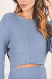 Ribbed knit crop top and skirt set