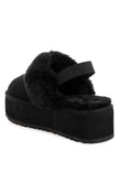 Kutchu Faux Fur Trim Platform Classic Slingback