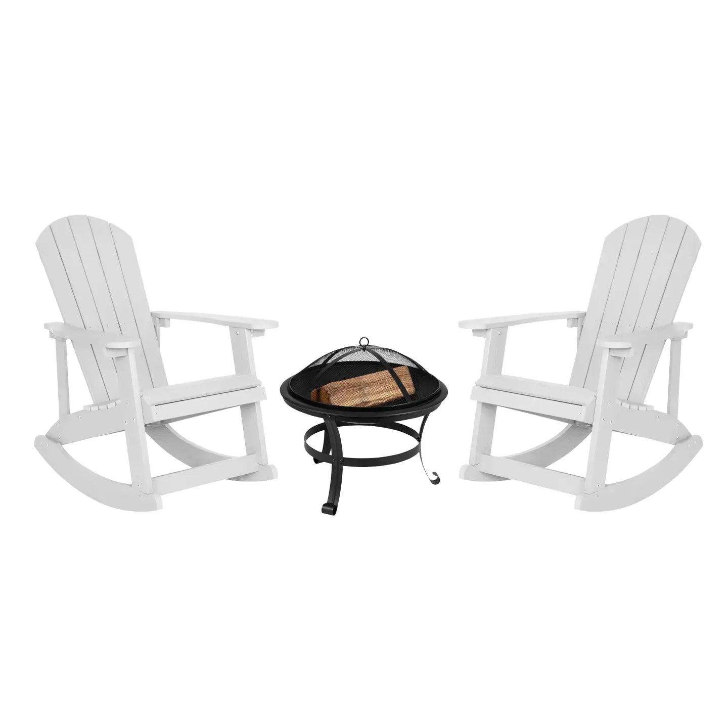 2 Pack White Adirondack Rockers & 22