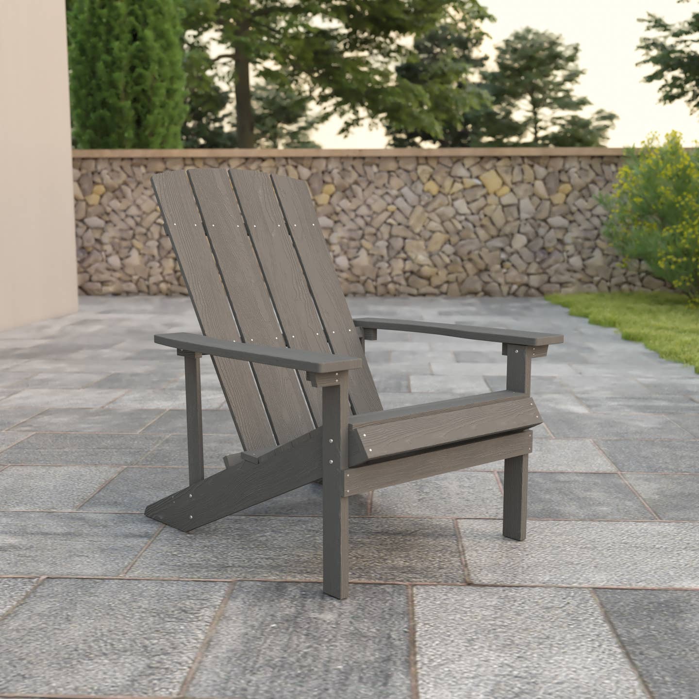 Gray Poly Resin Adirondack Chair