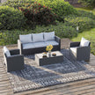 4 Pcs Rattan Outdoor Furniture with Table