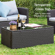 4 Pcs Rattan Outdoor Furniture with Table