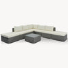 Outdoor 8-Piece Wicker Sofa Set with Beige Cushions