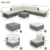 Outdoor 8-Piece Wicker Sofa Set with Beige Cushions