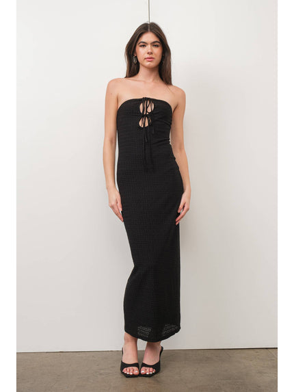 Peekaboo Strapless Maxi Dress