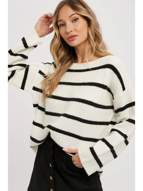 Stripe Ribbed Pullover