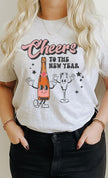 Cheers To The New Year Champagne Flute Glass Tee