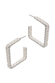 Large Textured Square Hoop Earrings